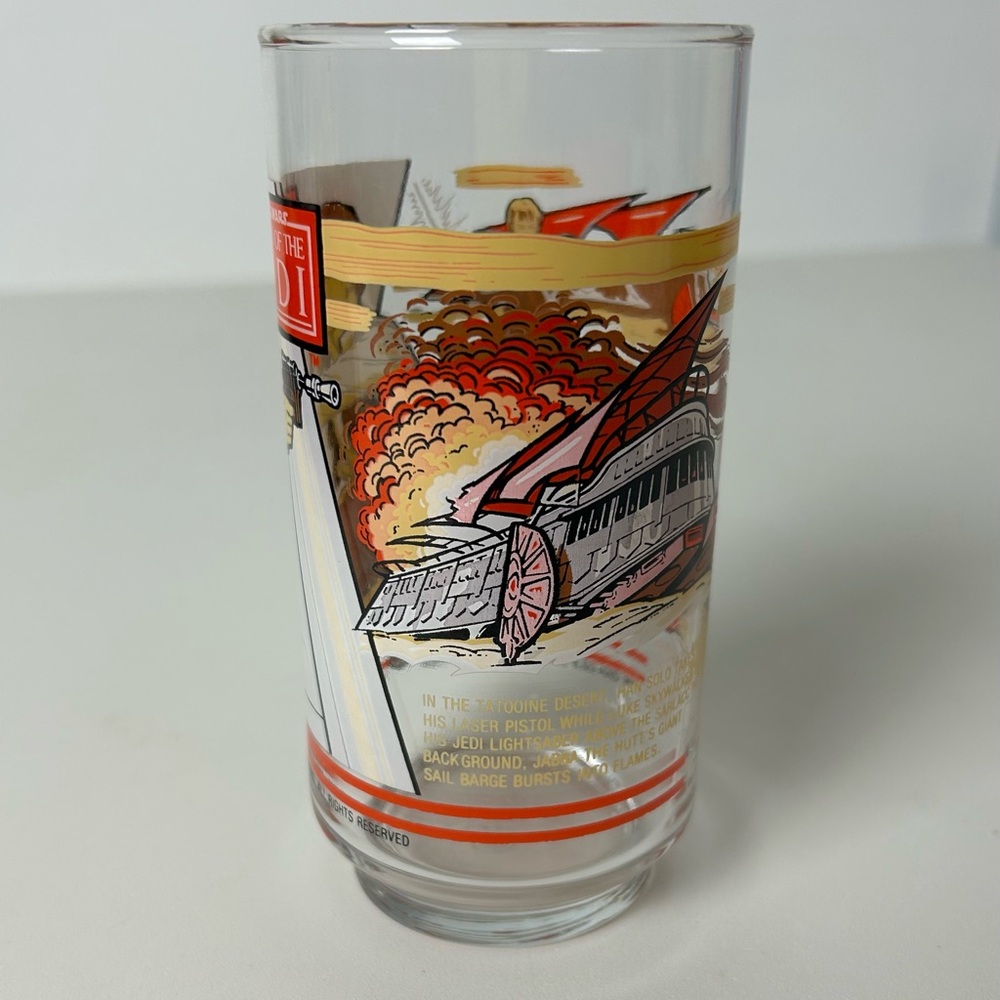 Star Wars - Return of The Jedi - Burger King 1983 Glass Cup Vintage Han Solo - Picture 2 of 10